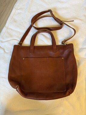 Portland Leather Pebbled Leather medium crossbody Tote with zipper